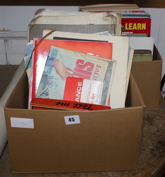 2 boxes mixed ephemera & books etc